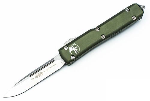 Microtech Ultratech OTF Automatic Knife, Stonewashed Single Edge, OD Green (121-10OD)