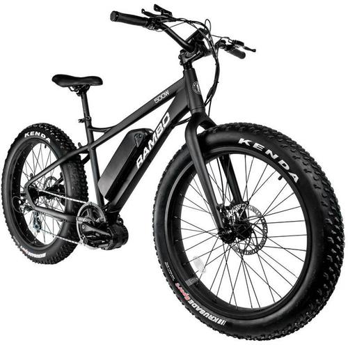 Rambo Bikes Cruiser 500W Electronic Bicycle, 500w, Matte Black (500W)