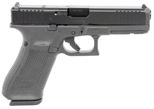 Glock G17 Gen5 MOS Pistol G17517MOSUS, 9mm Luger, 4.49", Modular Backstrap, Black nDLC Finish, 17 Rds