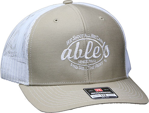 Able's Mesh Cap Khaki, White Mesh (ACKW)