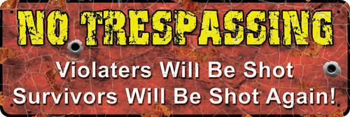 Rivers Edge Products No Trespassing Tin Sign