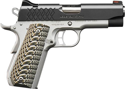 Kimber Aegis Elite Pro Pistol 3000349 - 45 ACP, 4 in Barrel, Stainless Steel Frame, KimPro II Slide, 8 Rds