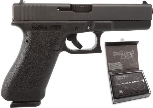 Glock 17 Gen1 Pistol P81756203C1, 9mm Luger, 4.49", Black Polymer Grips, Black Finish, 17 Rds
