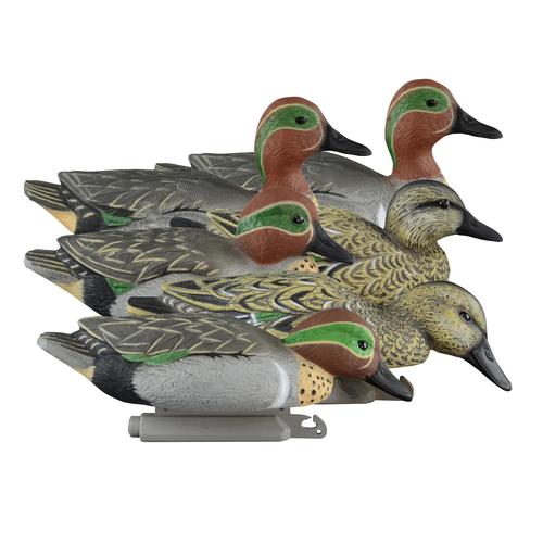 Higdon Oudoors Standard Green Wing Teal Duck Decoy 6 Pack 19943, 4 Drakes/2 Hens