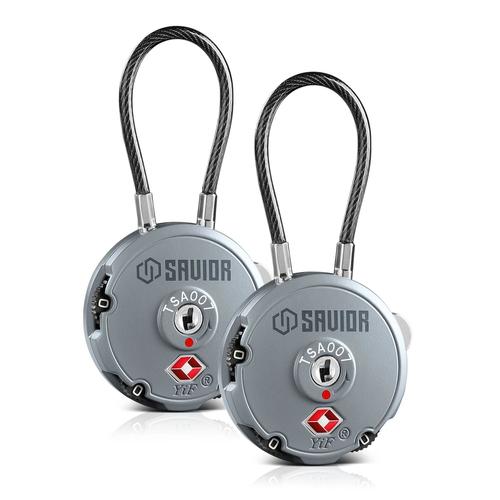 Savior Equipment 3-Digit Cable Lock, Gray (LK-ROUND-GS-DUAL)