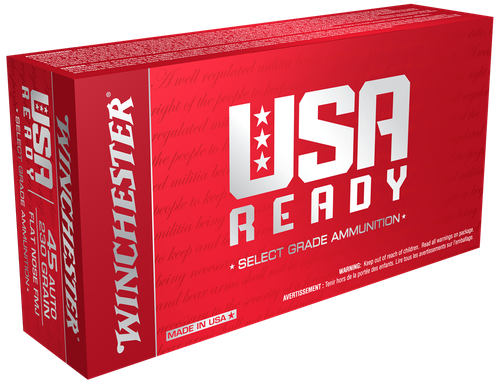 Winchester USA Ready Pistol Ammunition RED45, 45 ACP, Full Metal Jacket (FMJ), 230 GR, 880 fps, 50 Rd/bx
