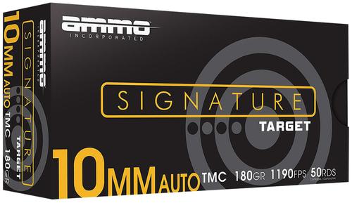Ammo Inc Signature Pistol Ammunition 10180TMCA50, 10mm Auto, Total Metal Case, 180 gr, 1190 fps, 50 Rd/Bx