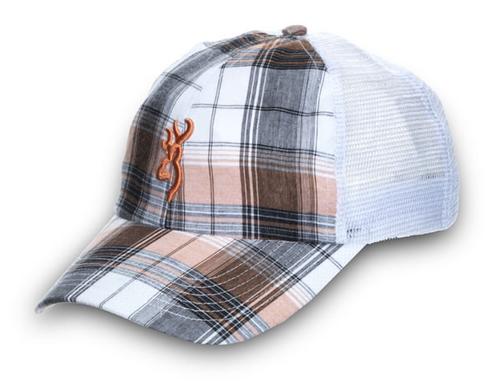 Men's Mad Plaid Mesh Back Cap 308345621, Orange/White