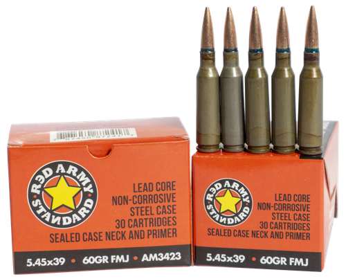 Red Army Standard Rifle Ammunition AM3423, 5.45x39mm, Full Metal Jacket, 60 gr, 30 Rd/Bx