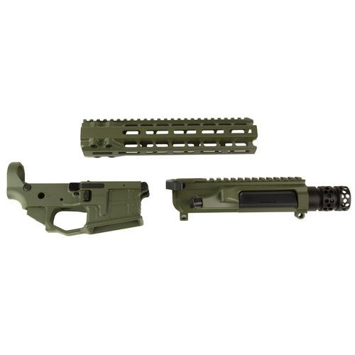 Radian Weapons Mod 1 Receiver Set + 10" Handguard W/ Raptor-SD Charging Handle, Olive Drab Green