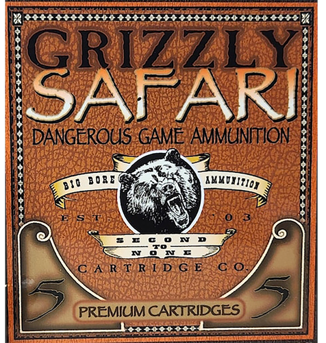 Grizzly Ammunition Safari Rifle Ammunition GC47NE2, 470 Nitro Express, Solid Brass, 500  GR, 2150  fps, 5 Rd/bx