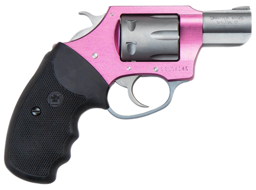Charter Arms Pathfinder Single/Double Action Revolver 52230, 22 Long Rifle, 2", Black Rubber Grips, Pink Finish, 6 Rds