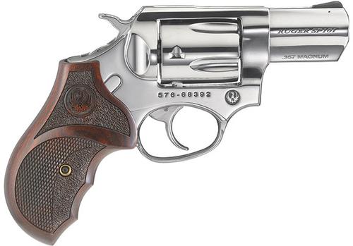 Ruger SP101 Match Champion Revolver 5785, 357 Mag, 2.25", Hardwood Grips, Stainless Steel Finish, 5 Rds