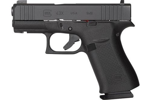 Glock 43X Pistol UX4350301FRUC, 9mm, 3.39", Black Synthetic Grips, Black Finish, Ameriglo Sights, 10 Rds