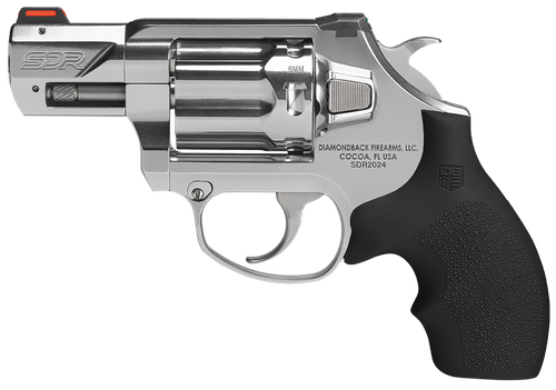 Diamondback SDR Revolver DB0700P701, 9mm, 2", Black Hogue Rubber Grips, Stainless Steel Finish, 6 Rds