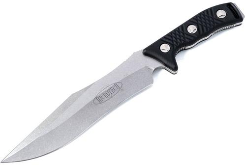 Microtech Arbiter Fixed Blade Knife, Double Edge Drop Point, Black (104-10)