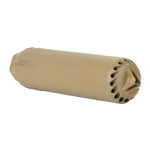 HUXWRX Flow 5.56 Ti, Flow-Through 5.56 Cal Titanium Suppressor, FDE Finish