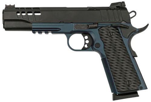 Great Lakes 1911 Government Optic Ready Pistol GL191145FSSBLU, 45 ACP, 5in, Black Textured Aluminum Grips, Blue Titanium Cerakote Finish, 8 Rds