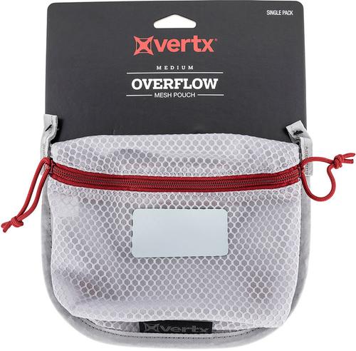 Vertx Overflow Mesh Pouch Nylon w/Hook Back Panel, White/Red (VTX5200AGYNA)