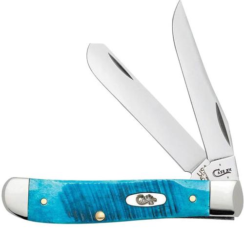 Case Knives Caribbean Blue Bone Mini Trapper Knife