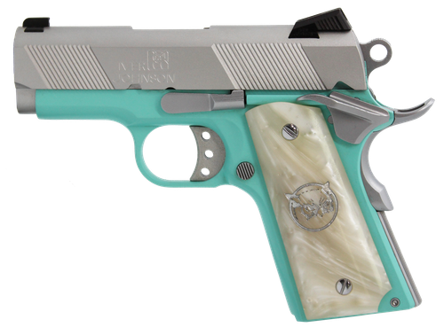 Iver Johnson 1911 Thrasher Officer 70 Series Pistol THRASHERTB9, 9mm Luger, 3.13", Tiffany Blue, 8 Rds