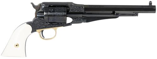 Taylors Remington Conversion LawDawg Revolver 550761, 45 Colt, 8", 2-Piece Ivory Grips, Blued Engraved Finish, 6 Rds