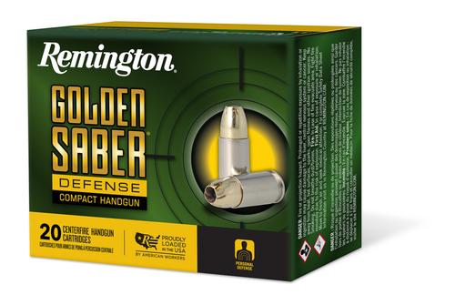 Remington Golden Saber Pistol Ammunition GSC38SBN, 38 Special +P, Brass JHP, 125 gr, 895 fps, 20 Rd/Bx