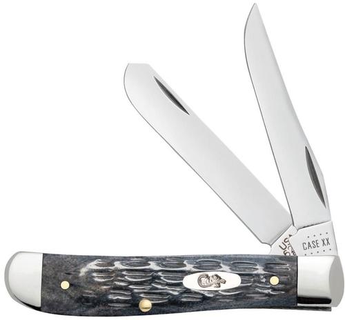 Case Pocket Worn Gray Bone Crandall Jig Mini Trapper Pocket Knife (58414)