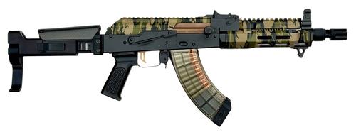 Orthos Arms Babushka Woodland AK Pistol, 7.62x39mm, 10.5", Woodland Camo Cerakote, ACX Adj. Pistol Brace, 30+1