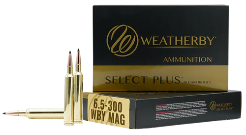 Weatherby Select Plus Rifle Ammunition R653156EH, 6.5-300 Weatherby Mag, Berger Extreme Outer Limits Elite, 156 gr, 3050 fps, 20 Rd/Bx
