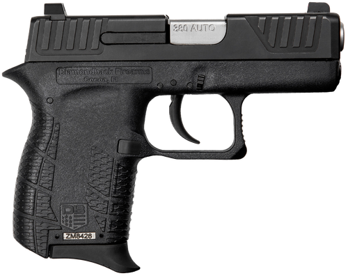 Diamondback DB380 Gen4 Pistol DB0100E002, 380 ACP, 2.80in, Black Polymer Frame w/Beavertail & Grips, Black Finish, 6 Rds