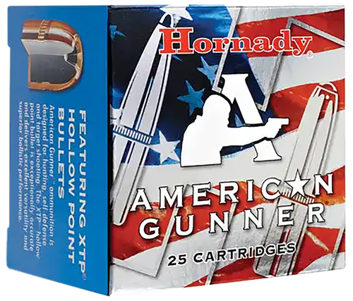 Hornady American Gunner Pistol Ammunition 90244, 9mm, XTP, 115 GR, 1155 fps, 25 Rd/bx