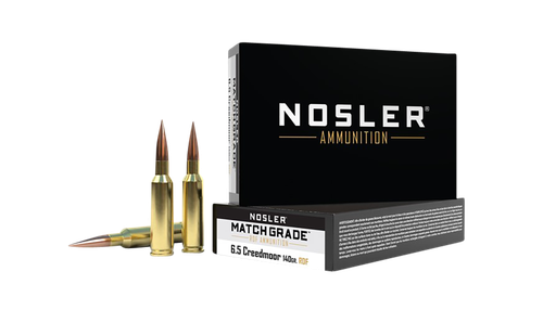 Nosler Match Grade Rifle Ammunition 60115, 6.5 Creedmoor, RDF HPBT, 140 Gr, 2650 fps, 20 Rds