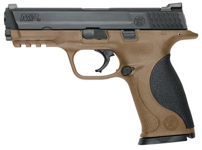 Smith & Wesson M&P40 Pistol 10189, 40 S&W, 4.25", Flat Dark Earth Grips, Black Melonite Finish, 15 Rd