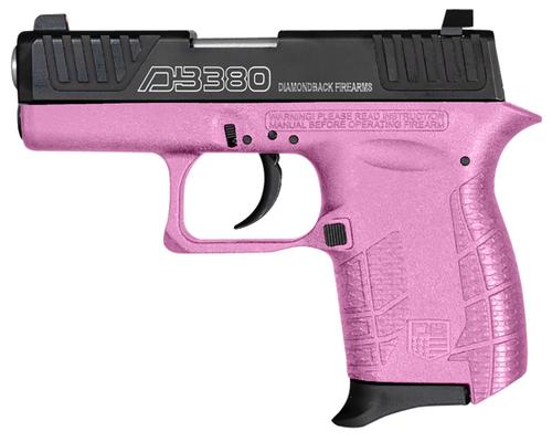 Diamondback DB380 Gen4 Pistol DB0100E112, 380 ACP, 2.80in, Pink Polymer Frame w/Beavertail & Grips, Pink Cerakote Finish, 6 Rds