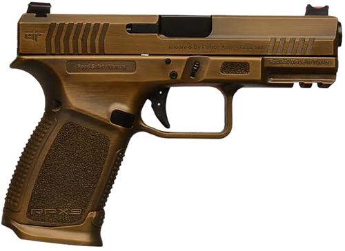 GForce Exodus Pistol GFRPX3C9BNZ, 9mm Luger, 4.02in, Textured Grips, Bronze Cerakote Finish, 15 Rds