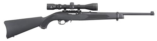 Ruger 10/22 Scope Package Semi-Auto Rifle 31143, 22 LR, 18.50", Black Synthetic Stock, Black Finish, 10 Rds