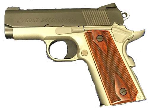 Colt Defender Pistol O7002DSE, 9mm, 3 in, Wood Grip, Two Tone Cerakote, White Dot Carry Sights, 7 Rd