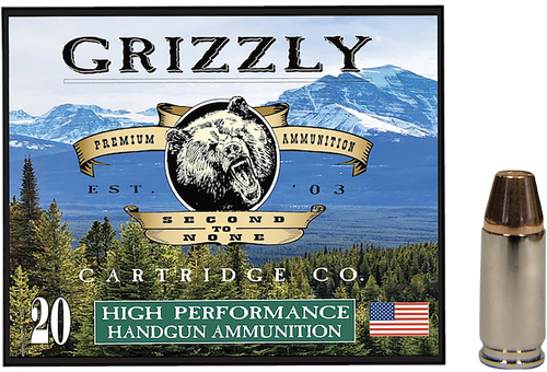 Grizzly Ammunition High Performance Pistol Ammunition GC9+P+3, 9mm, Full Metal Jacket Flat Point, 147  GR, 1125  fps, 20 Rd/bx