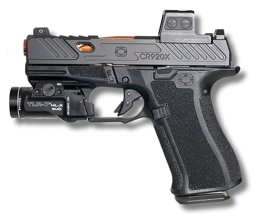 Shadow Systems CR920X Elite w/Light Optic Ready Pistol SS5011SM251, 9mm Luger, 3.41in, Interchangeable Backstrap, Black Finish, 15 Rds