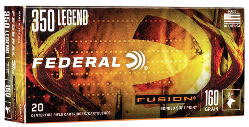 Federal Fusion Rifle Ammunition F350LFS1, 350 Legend, Soft Point, 160 gr, 2300 fps, 20 Rd/Bx