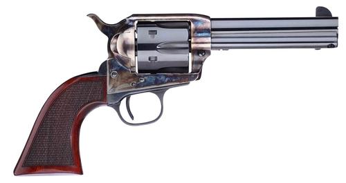 Taylors Short Stroke Smoke Wagon Revolver 556201DE, 45 Colt, 4.75", Walnut Navy Sized Grips, Case Hardened Finish, 6 Rds