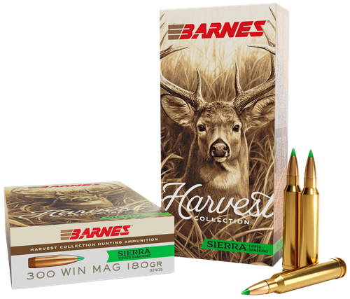 Barnes Harvest Rifle Ammunition 32405, 300 Win Mag, Sierra Tipped GameKing, 180 gr, 20 Rd/Bx