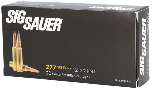Sig Sauer Elite Ball Rifle Ammunition E277SFB135-20, 277 Sig Fury, FMJ, 2750 fps, 135 Grain, 20 Rds