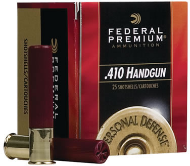 Federal Premium Personal Defense Handgun Ammunition PD412JGE4, 410 Gauge, 2 1/2 in, 1/2 oz, 950 fps, #4 Shot, 20 Rd/bx