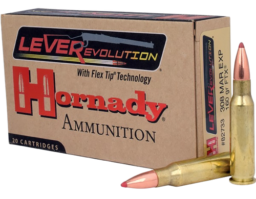 Hornady LeveRevolution Rifle Ammunition 82733, 308 Marlin Express, LeveRevolution, 160 GR, 2660 fps, 20 Rd/bx