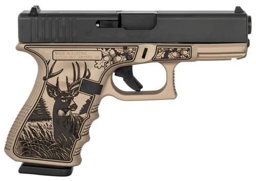 Glock 19 Gen 3 Pistol PI1950204TRPHYBUCK, 9mm, 4.02", Textured Polymer Grips, Trophy Buck Cerakote Finish, 15 Rds