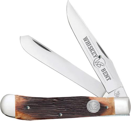 Whiskey Bent Knives Trapper Knife w/Clip Point & Spey Blade, Sawmill Handle (WB11-24)