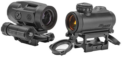 Sig ROMEO MSR and Juliet3 Compact Red Dot Sight Combo SORJ72001, 1x20mm Low Profile, 2MOA Dot, 1 MOA Adjustment, 3x Magnifier Graphite