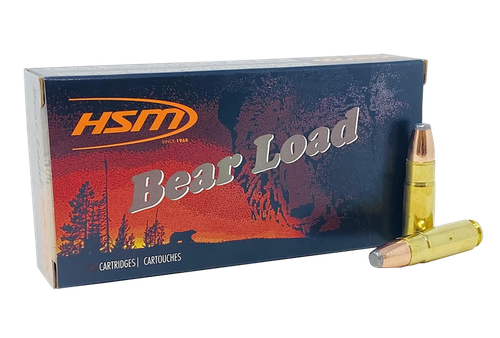 HSM Bear Load Rifle Ammunition 458SOCOM1N, 458 SOCOM, Jacketed Flat Point, 350 gr, 20 Rd/Bx